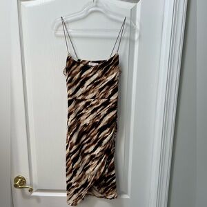Animal print jersey mini dress